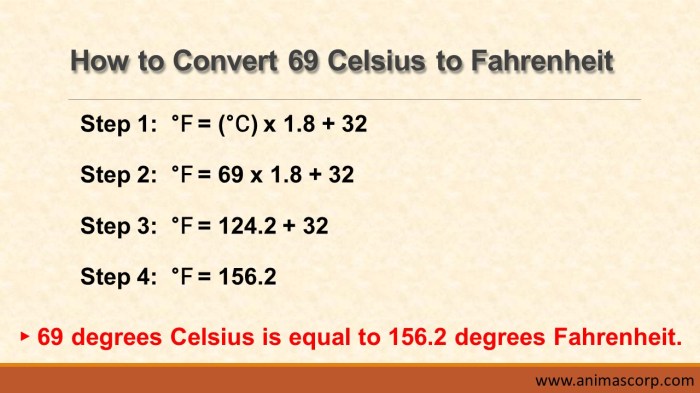 69 f to c