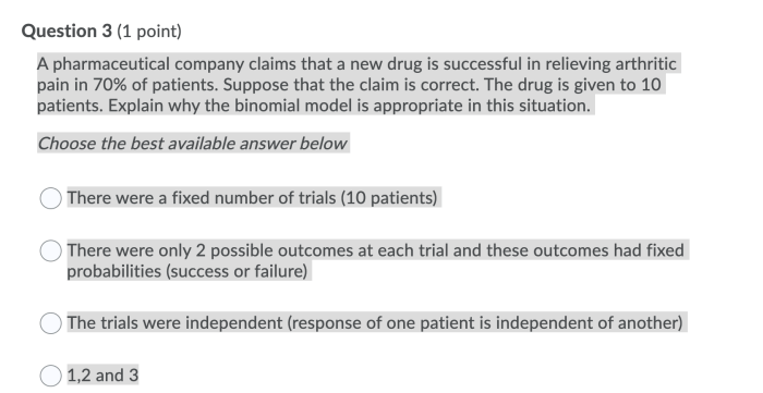 A pharmaceutical company claims that the use of their new