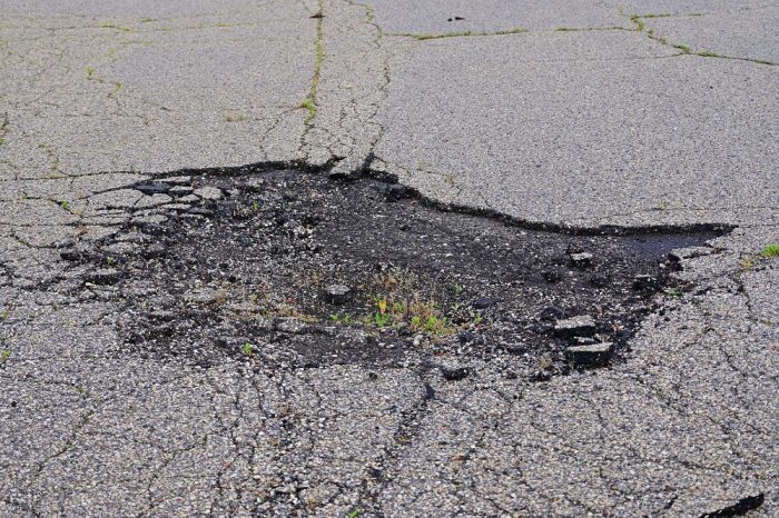 What do you do if bad pavement is encountered