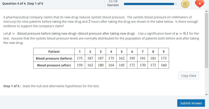 A pharmaceutical company claims that the use of their new